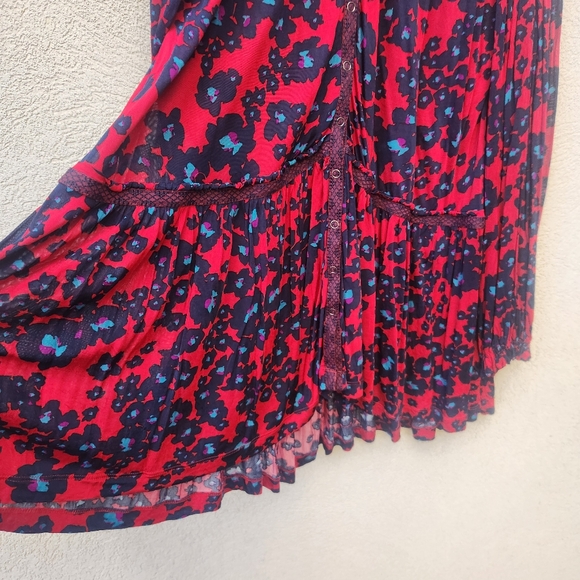 FREE PEOPLE Women's Love Letter Tunic Dress Medium Oversized Ruffle Boho - Picture 9 of 15